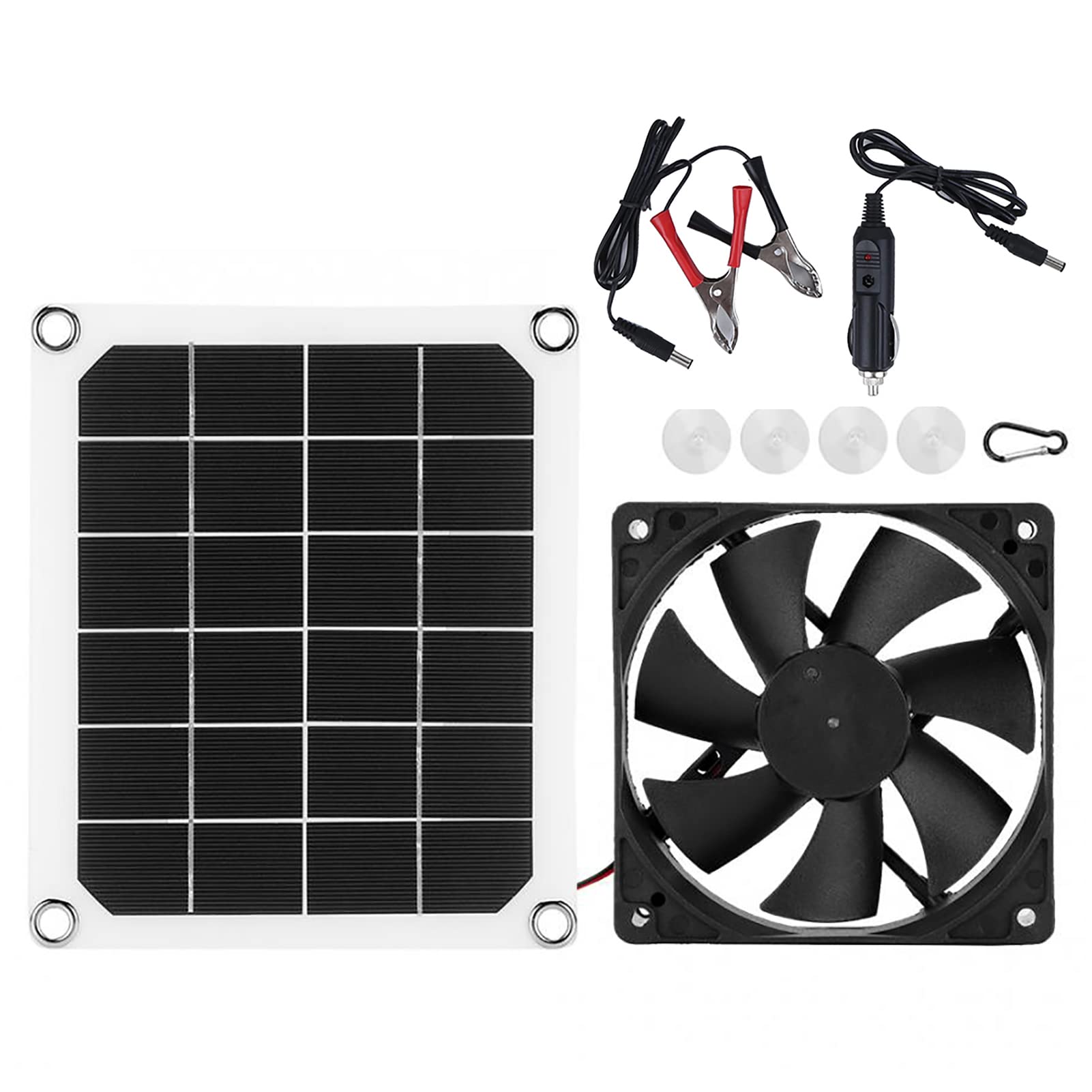 EVTSCAN 10W Solar Powered Exhaust Fan - Solar Attic Ventilation System with USB Charging for Greenhouse, Chicken Coop, Warehouse, RV Cooling - Ideal for Home, Farm & Outdoor Use