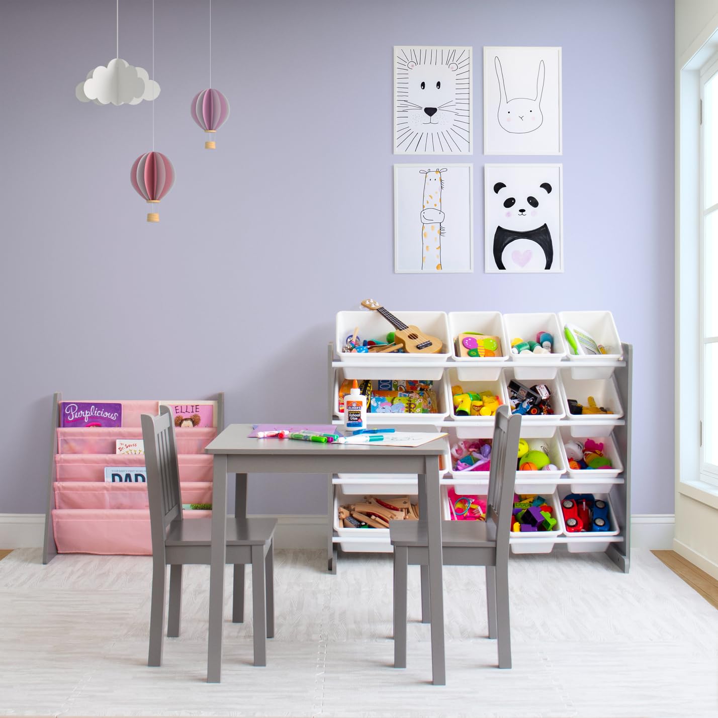 Humble Crew Kids Wooden Table and 2 Chairs Set - Square Toddler Activity Table for Arts, Crafts & Snack Time - Sturdy Durable Children's Furniture for Playroom, Classroom & Home Learning