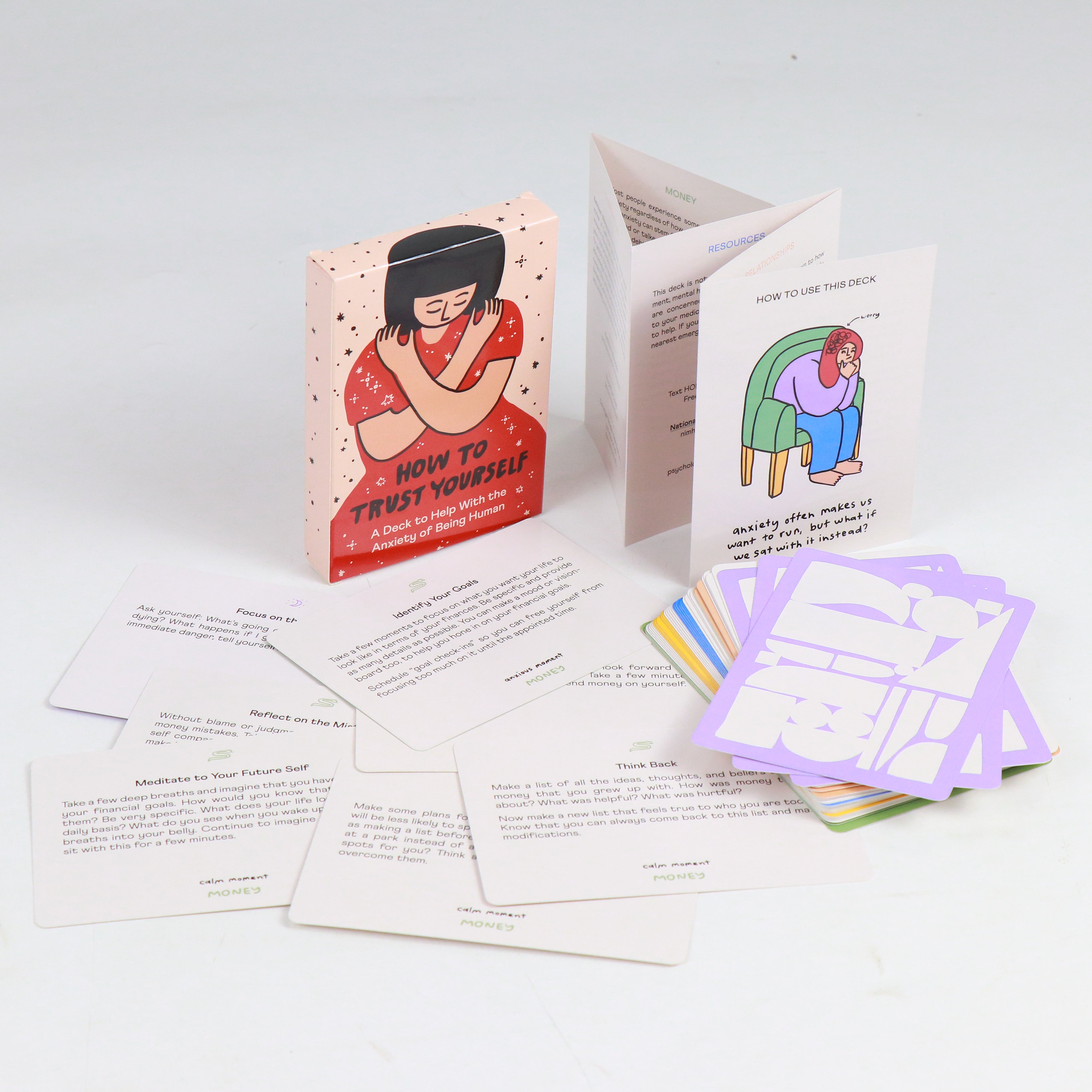 Self-Trust Anxiety Relief Cards - 50 Mindfulness Exercises for Confidence Building & Stress Management - Perfect for Therapy, Meditation & Personal Growth