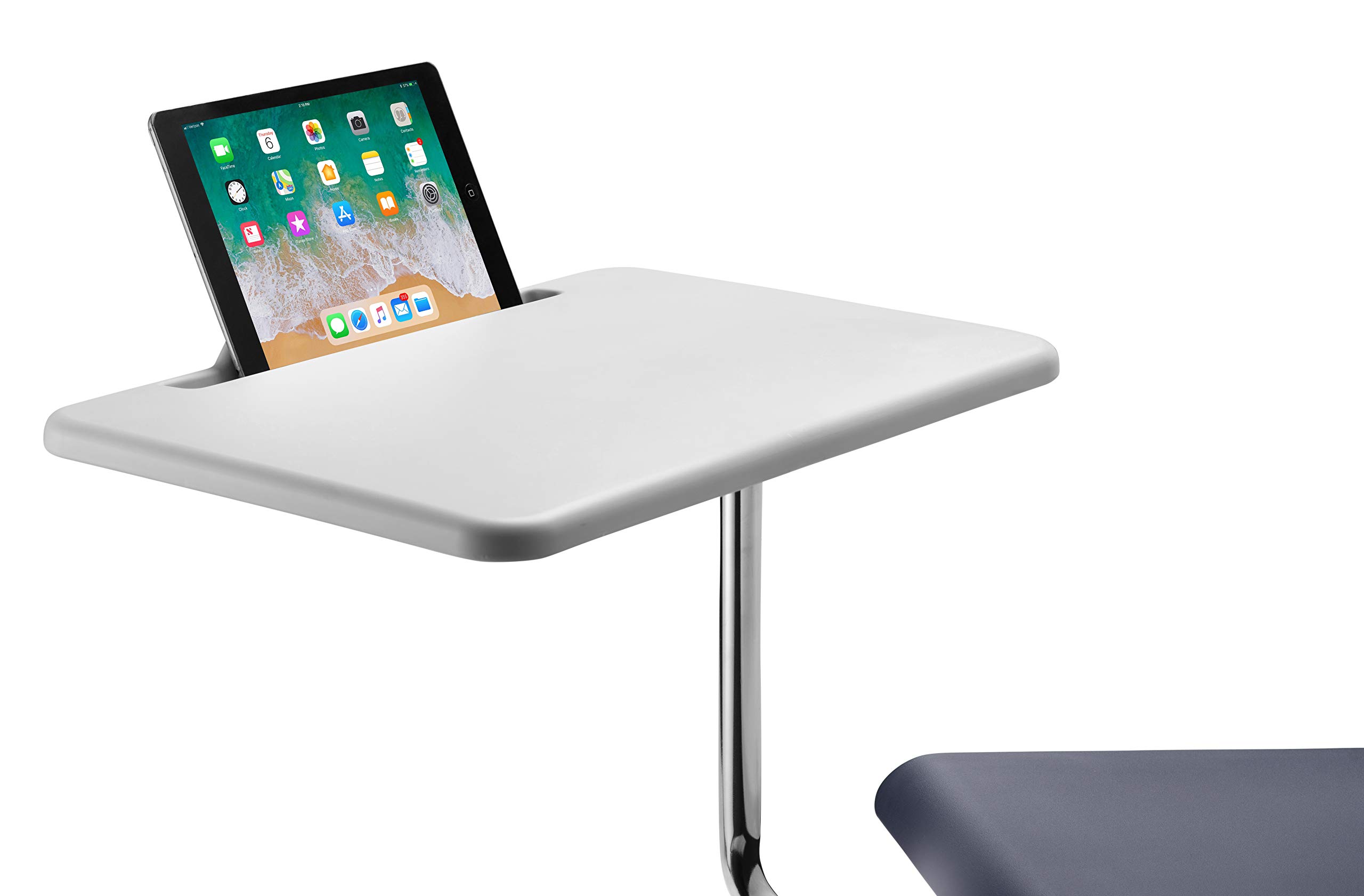 National Public Seating Mobile Chair with Tablet Arm & Storage - Black | Rolling Office Chair with Writing Surface & Storage Compartment | Perfect for Conference Rooms, Classrooms & Waiting Areas