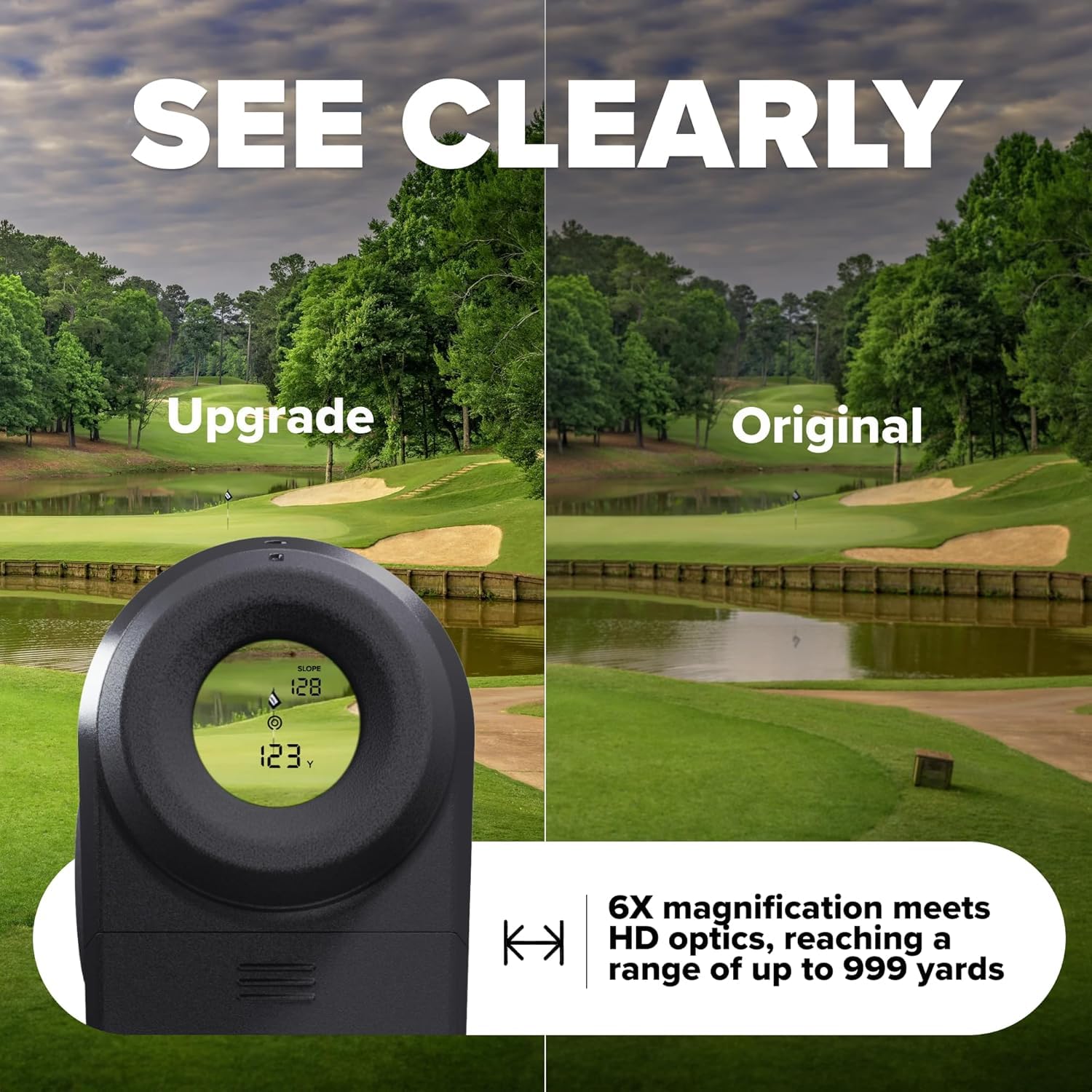 Precision Pro NX9 Golf Rangefinder with Slope Switch - 900+ Yard Laser Range Finder with Flag Lock & Pulse Vibration - 6X Magnification, Golf Cart Magnet - Perfect for Tournament Play & Practice Rounds