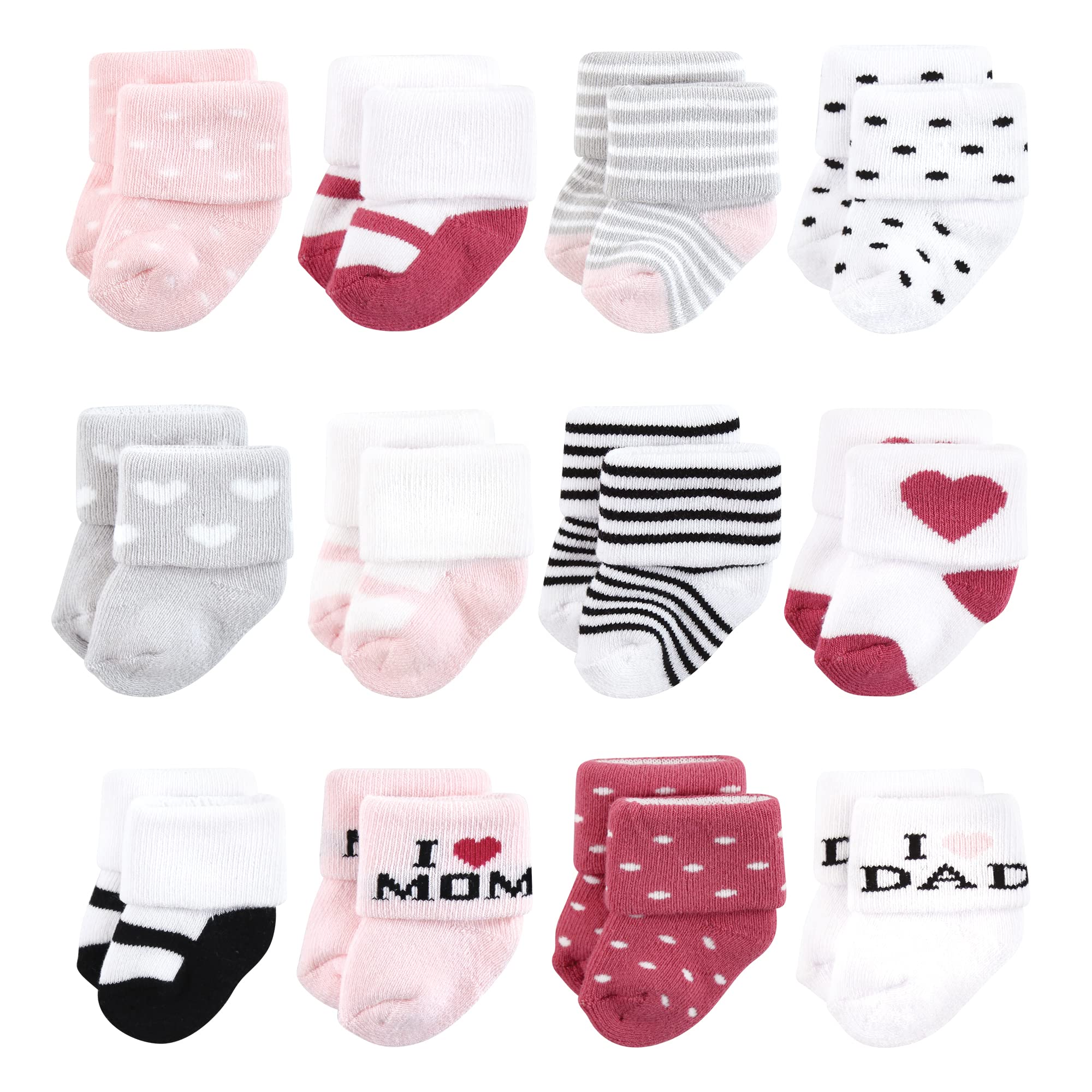 Hudson Baby Unisex Cotton Terry Socks 24-Pack - Soft & Breathable Baby Socks for Newborns, Infants & Toddlers - Perfect for Everyday Wear, Playtime & Nursery