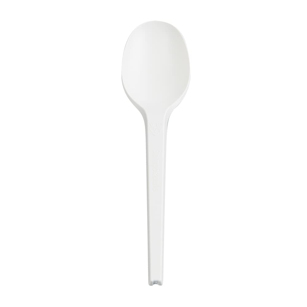 Eco-Friendly 6.5 Inch Compostable Spoons - 250 Pack Individually Wrapped Plant-Based Cutlery | BPI-Certified CPLA Disposable Silverware for Hot & Cold Foods | Perfect for Restaurants, Catering, Parties & Outdoor Events