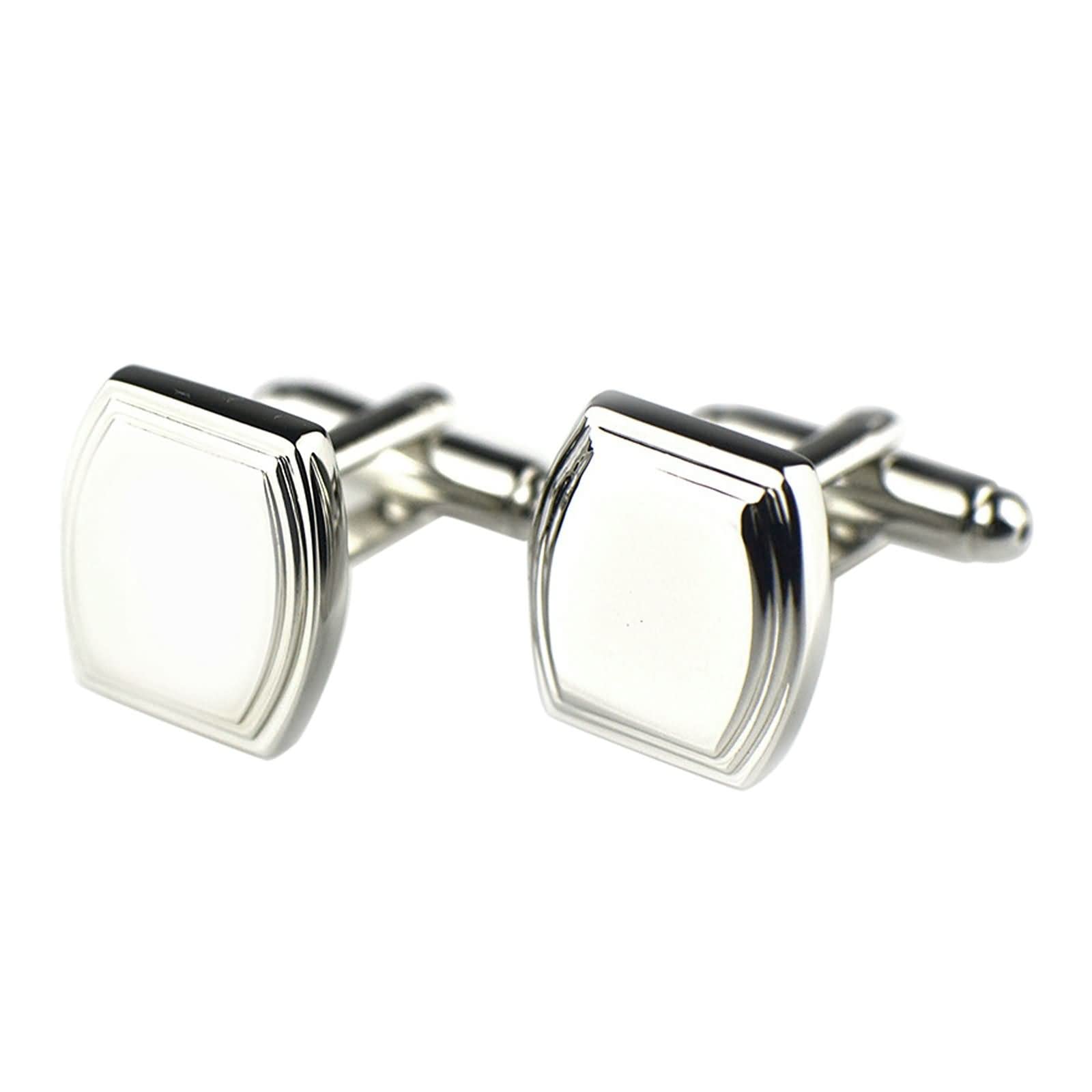 Elegant Silver & Copper Cufflinks for Men - Rectangle, Square & Oval Dress Shirt Accessories | Perfect for Valentine's Day Gifts, Weddings & Formal Events
