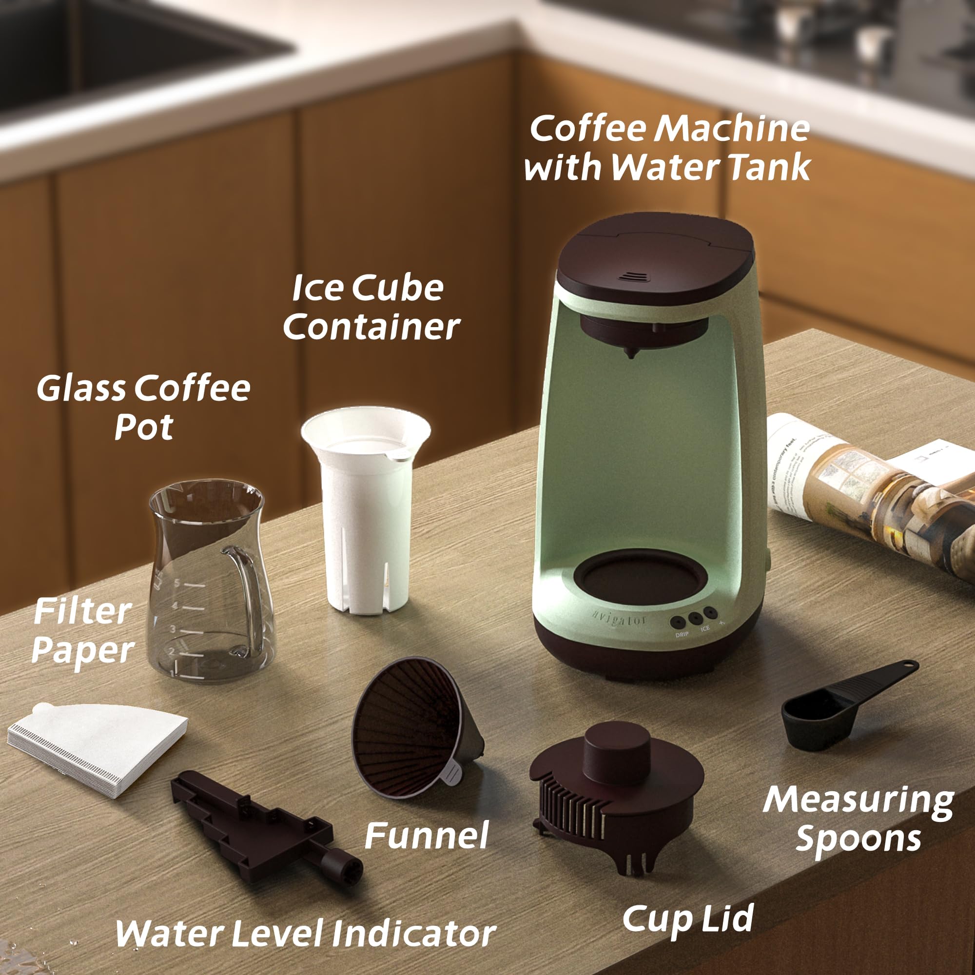 Best Iced Coffee Maker - Hot & Cold Brew Coffee Machine with Self-Cleaning, Single Serve Coffee Maker for Ground Coffee, 4-5 Cups Capacity - Perfect for Home, Office, RV & Camping - Enjoy Refreshing Iced Coffee or Hot Brew Anytime (Green)
