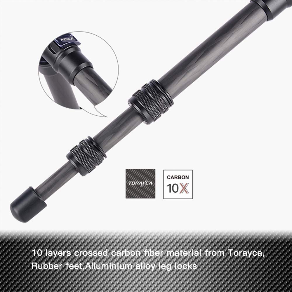 Lightweight Carbon Fiber Tripod - 28 Inch Compact Travel Tripod with 360° Ball Head for Smartphones & Mirrorless Cameras | Perfect for Vlogging, Photography & Outdoor Adventures (Black, 1.1lb)