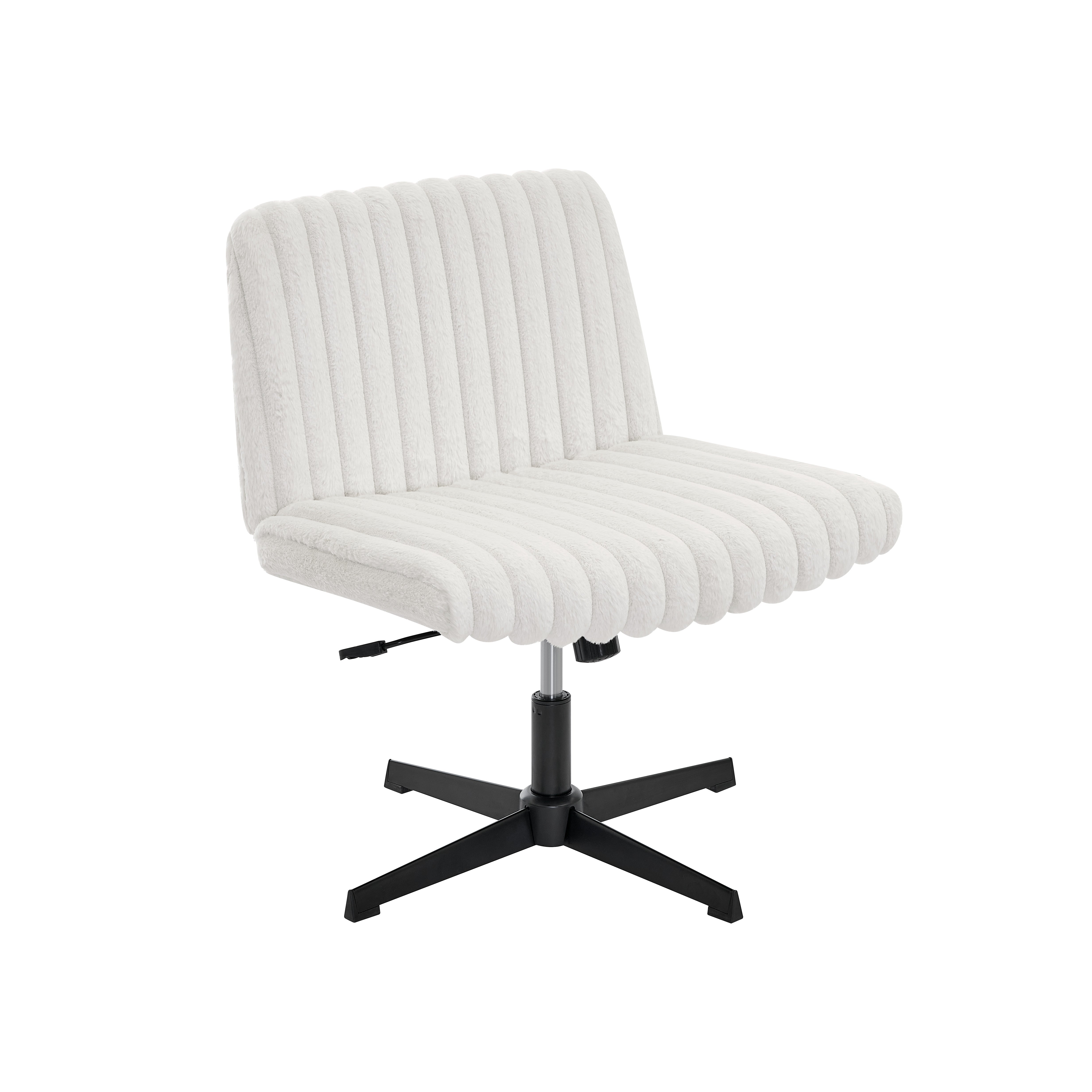 Roundhill Blynn Adjustable Swivel Criss Cross Chair - Wide Seat Ergonomic Office Chair with Lumbar Support, Vanity Makeup Chair for Home & Office Workspace, Study Desk, Dressing Table and Beauty Salon