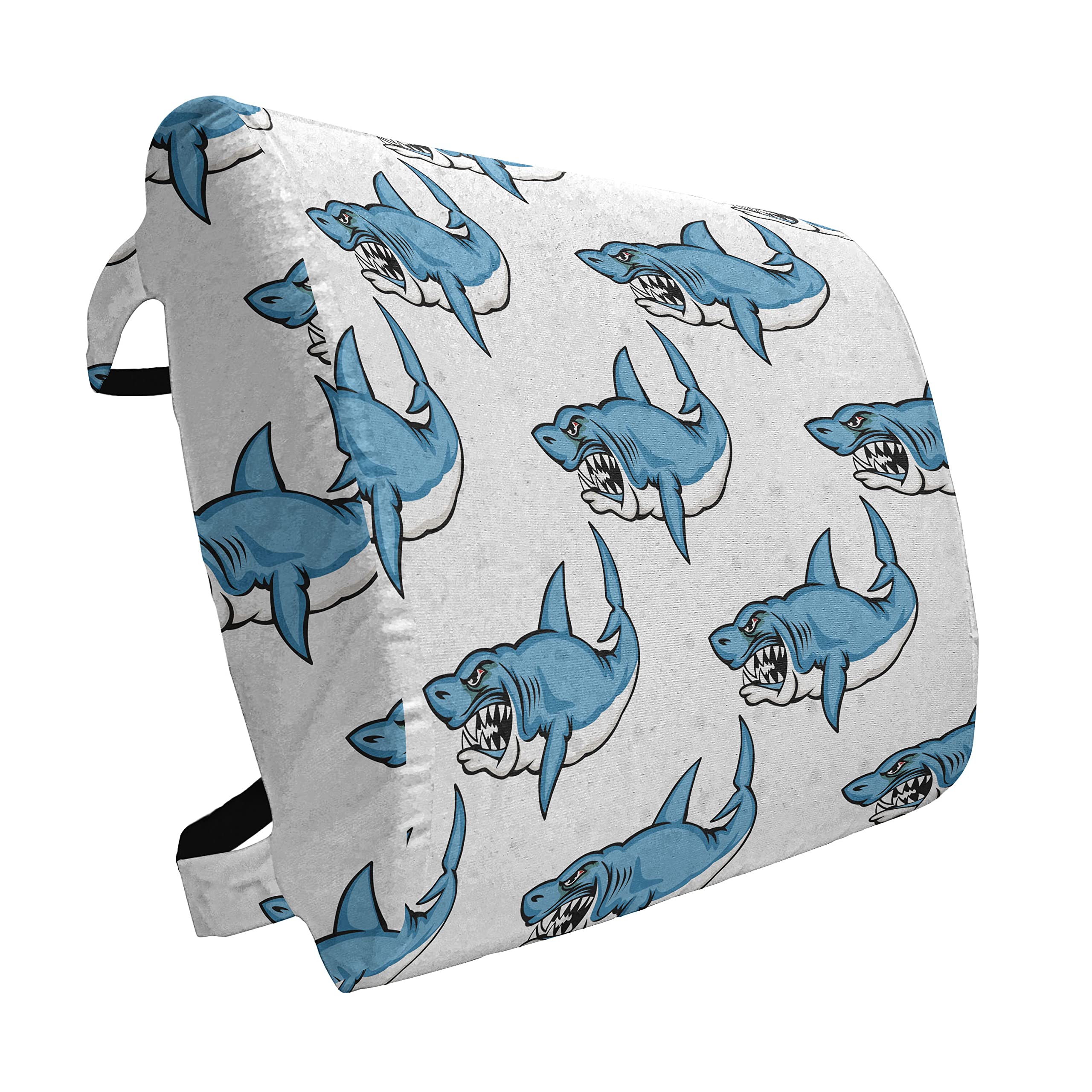 Ambesonne Sea Animals Lumbar Support Pillow - Wild Shark Design with Sharp Teeth Nautical Pattern, High Density Foam for Office Chair & Car Seat (14