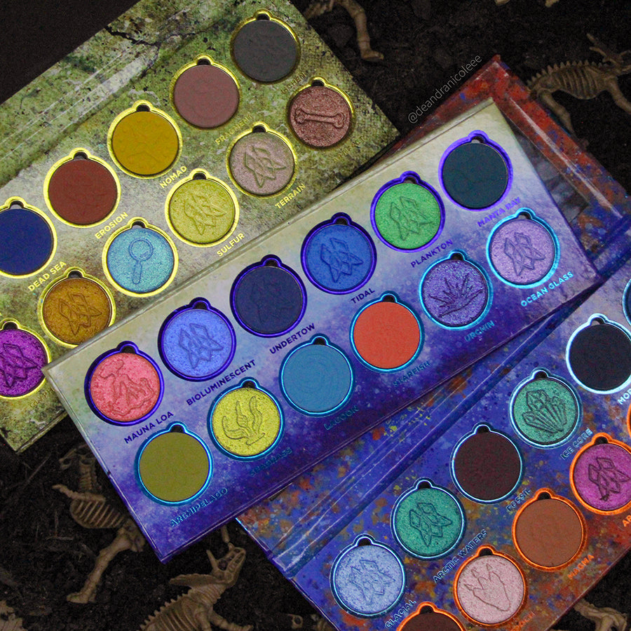 Paleo, Archeo, Oceano Eyeshadow Palette Bundle - Natural Earth Tone Makeup for Everyday Wear & Special Occasions