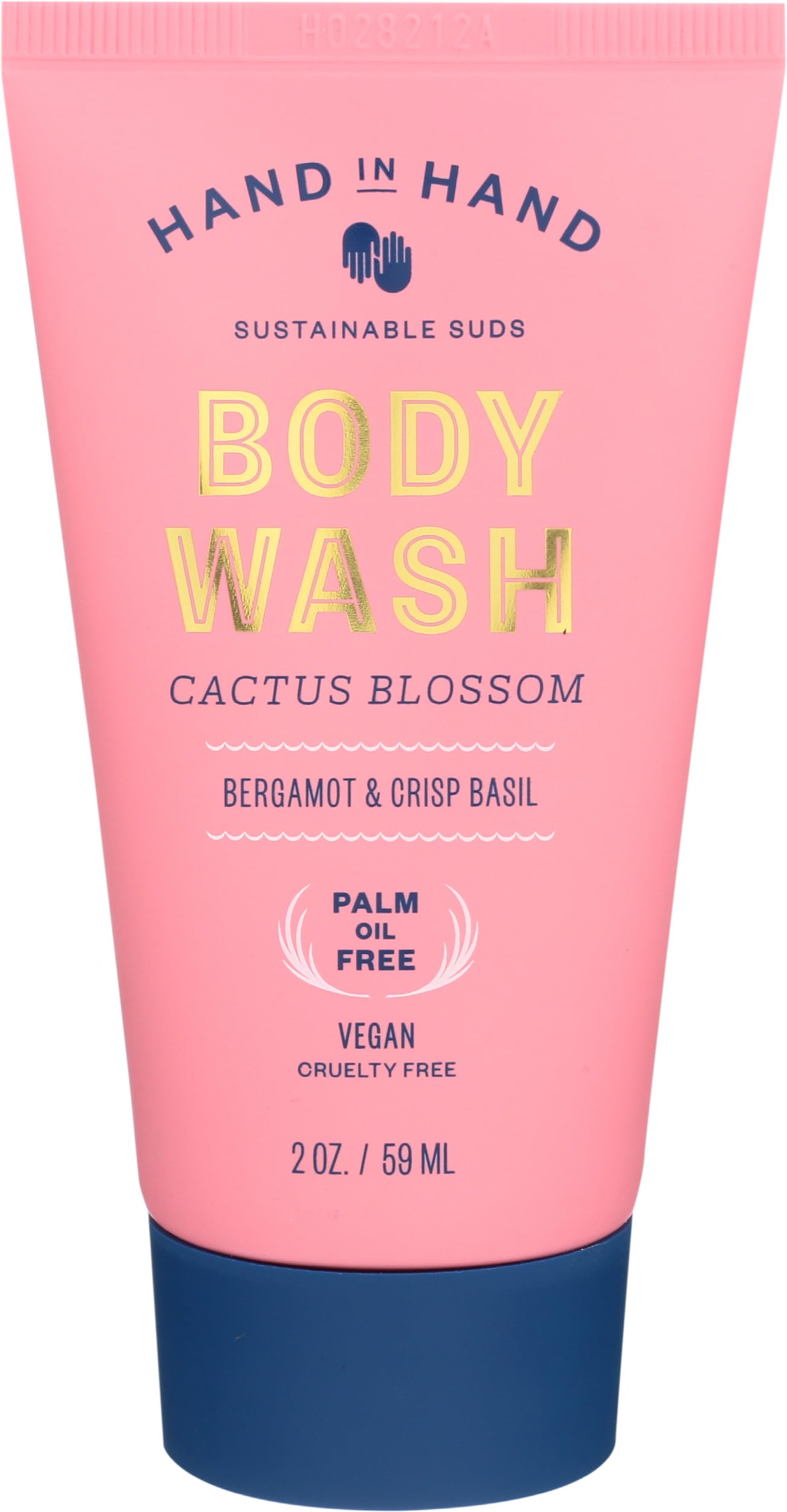HAND IN HAND Bergamot & Crisp Basil Cactus Blossom Mini Body Wash, 2 Fl Oz - Travel Size, Moisturizing & Refreshing for Daily Shower or Gym Use