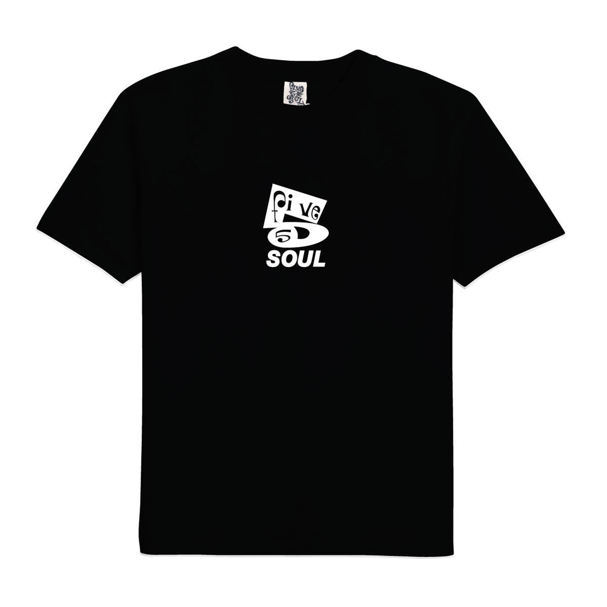 555 Soul Original 5 Logo Short Sleeve T-Shirt - Washed Black - Casual Streetwear for Men & Women - Perfect for Everyday Wear, Outings & Urban Fashion