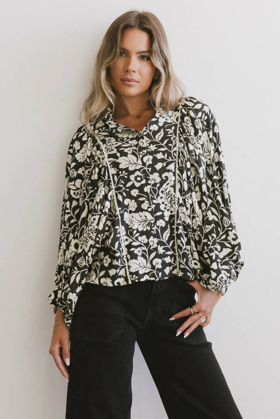 Stylish Nona Dolman Sleeve Blouse in Black - Women's Fashion Top for Work, Party & Casual Wear | Final Sale