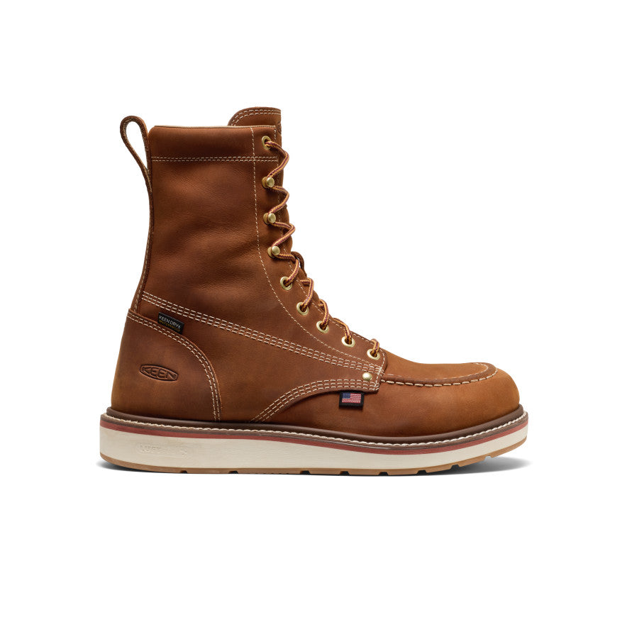 Men's Liberty 8 Waterproof Work Boots - Soft Toe Leather Brown/Gum - Durable Safety Shoes for Construction, Hiking & Outdoor Activities