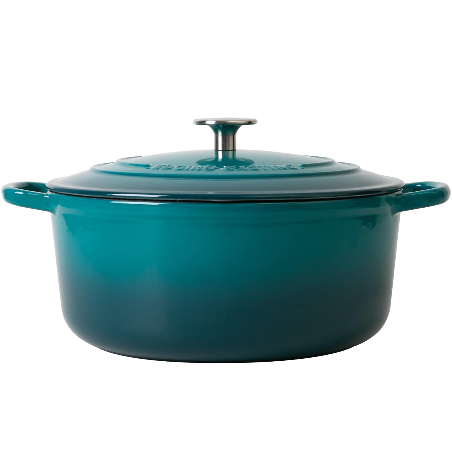 Enameled Cast Iron Dutch Oven with Lid - 3.5 Quart for Bread Baking, Roasting & Braising | Perfect for Sourdough, Stews & Oven-to-Table Serving | Dark Cyan