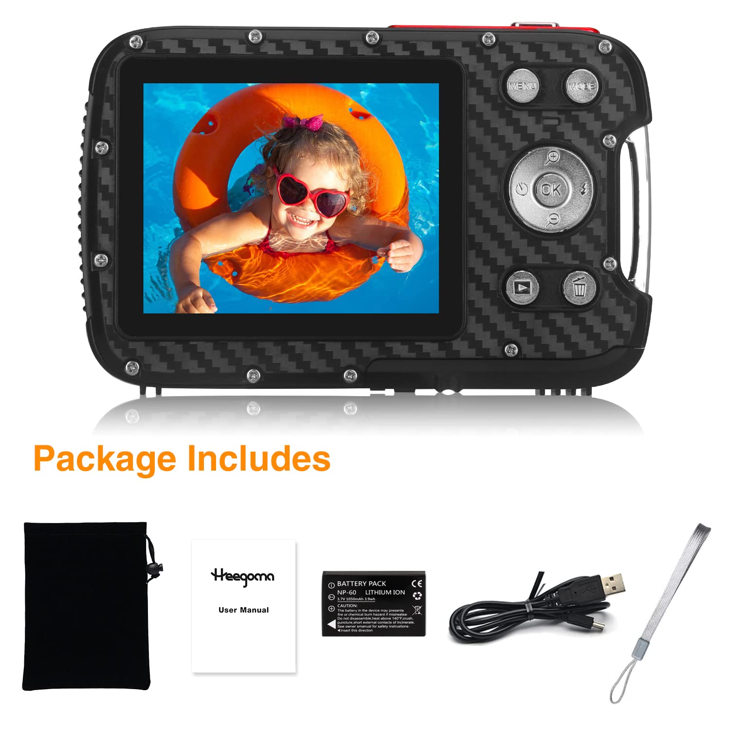 Waterproof Digital Camera 17FT Underwater - 30MP HD 1080P Video Camera with 2.8