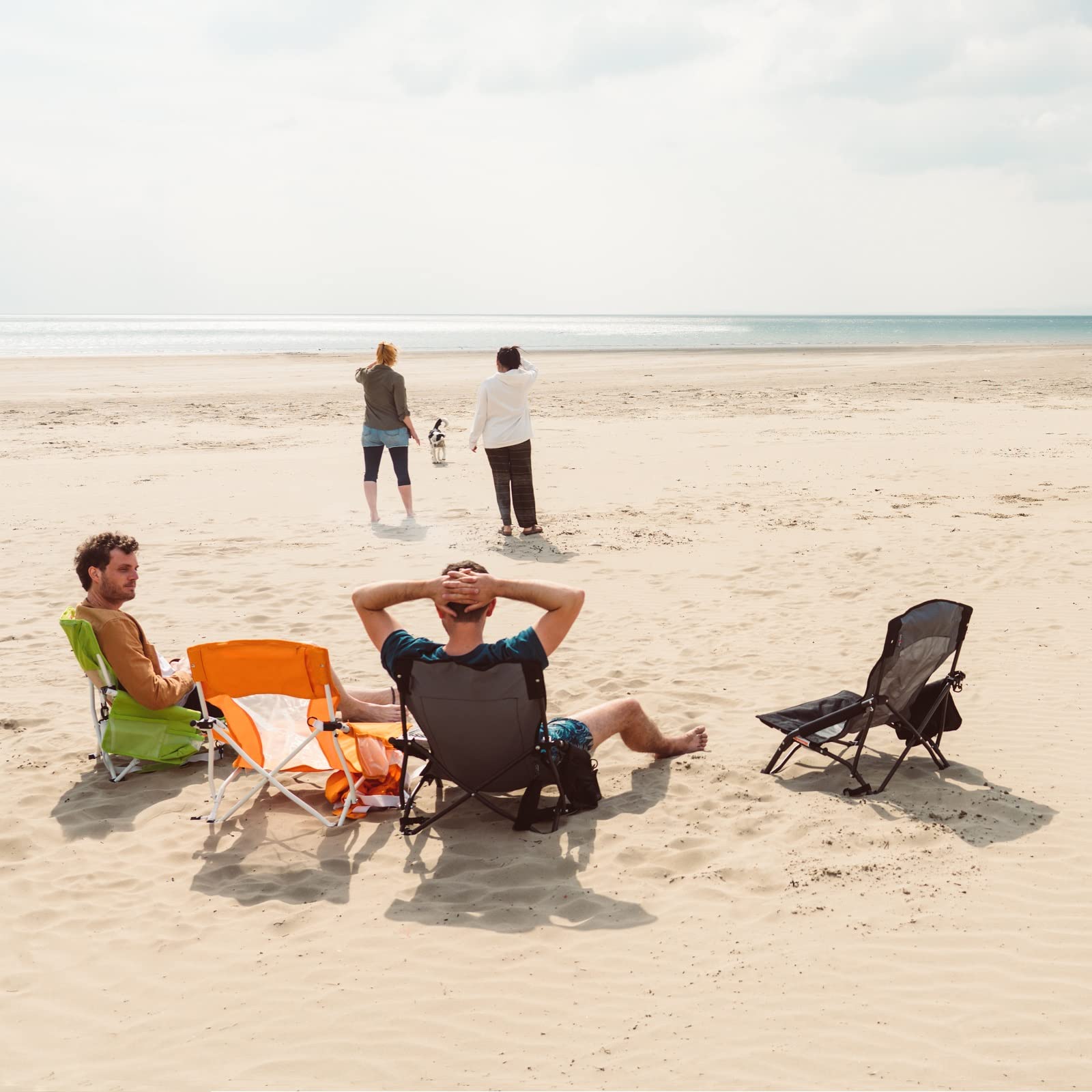 Sunnyfeel Portable Folding Camping Chair with Mesh Back & Cup Holder - Heavy Duty 300lbs Capacity, Compact Backpacking Chair for Beach, Picnic, Fishing, Concert & Outdoor Activities - Includes Carry Bag
