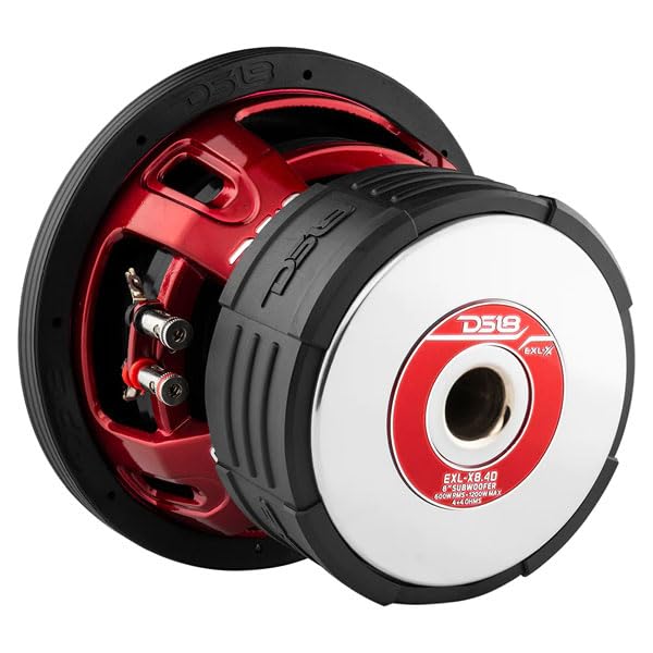 DS18 EXL-X8.4D 8-Inch 1200W Car Subwoofer - 600W RMS Power, Dual 2-Ohm Voice Coil - High Performance Bass Speaker for Car & Truck Audio Systems - Perfect for Competition, Pro Audio & Custom Sound Setups - Enhances Music, Movies & Road Trips