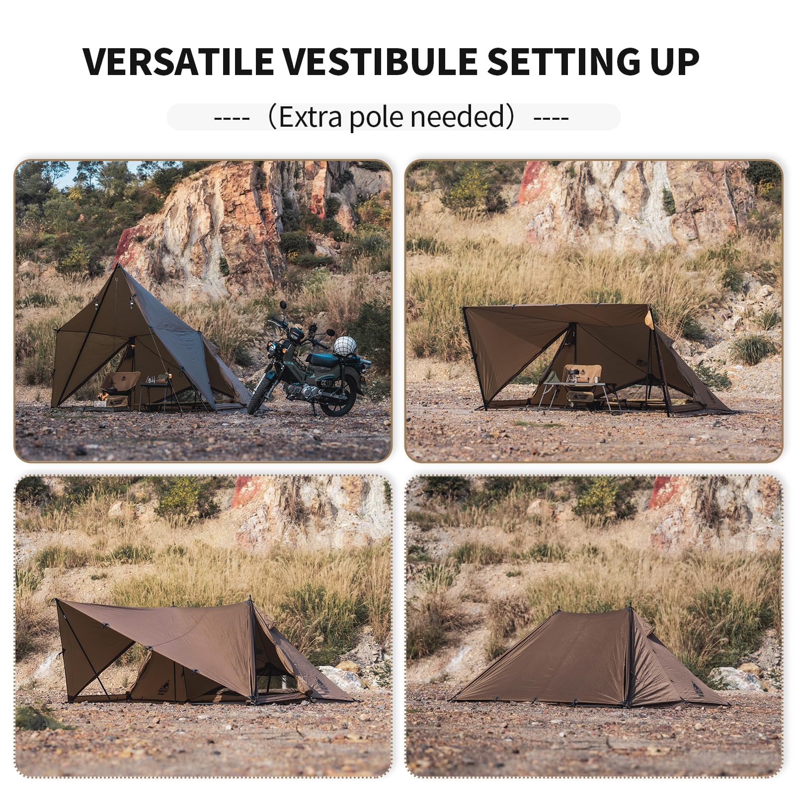 OneTigris Platoon Camping Tent - Waterproof Windproof Lightweight Survival Shelter for Outdoor Adventures, Hiking, Backpacking & Emergency Preparedness | Perfect for Camping, Bushcraft, Beach Trips & Overlanding