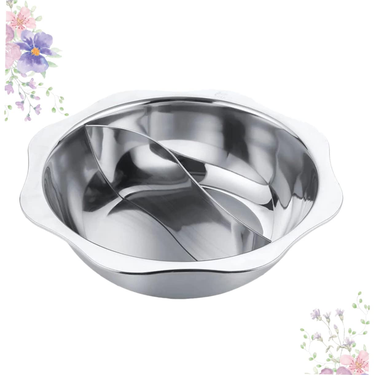 DOITOOL Stainless Steel Hot Pot with Divider - 6 Quart Induction Compatible Cookware Set for Shabu Shabu, Korean BBQ & Family Dining