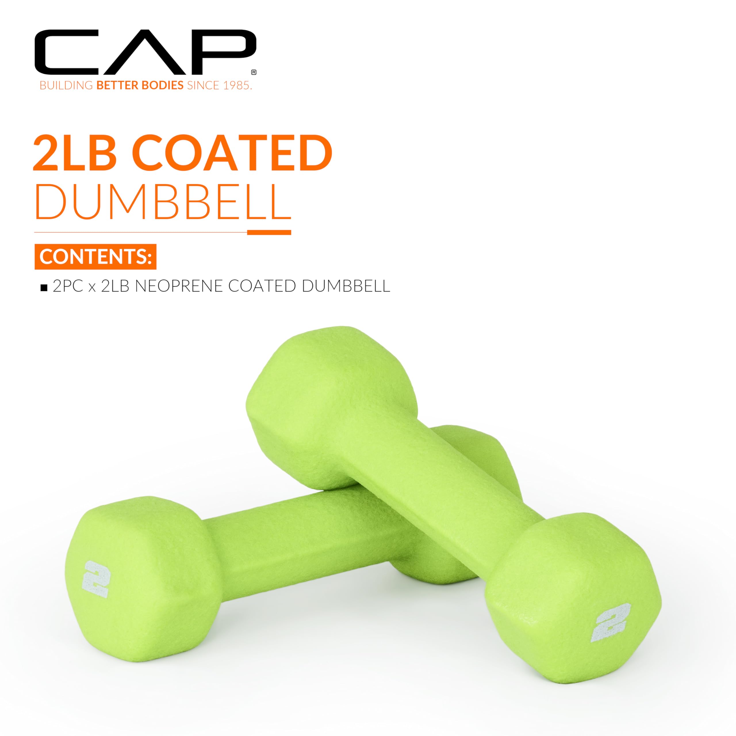 CAP Barbell Neoprene Dumbbell Weights Set - 5-50lbs Pairs for Home Gym, Strength Training & Fitness Workouts | Non-Slip Grip, Multiple Colors (Black/Blue/Red)