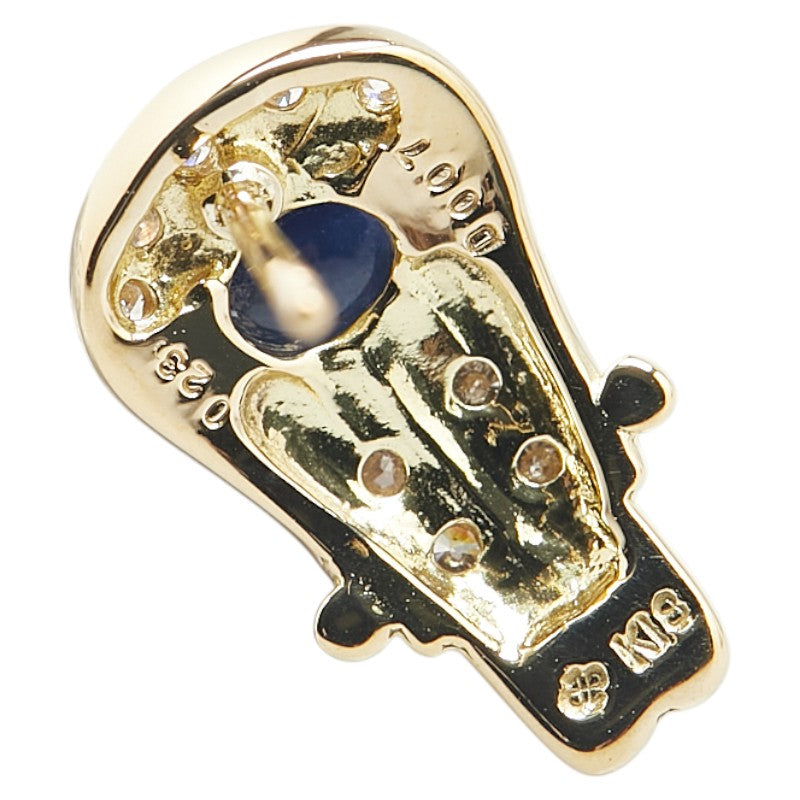 18K Yellow Gold Sapphire and Diamond Stud Earrings for Women – Elegant Gift for Birthday, Anniversary & Special Occasions