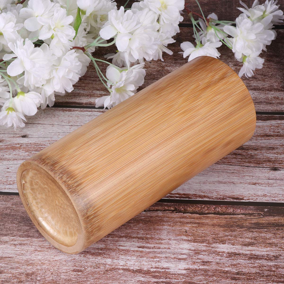 Bamboo Kitchen Utensil Holder - 20cm Chopsticks Storage Barrel, Spoon Fork Organizer, Cutlery Container for Countertop & Dining Table Organization