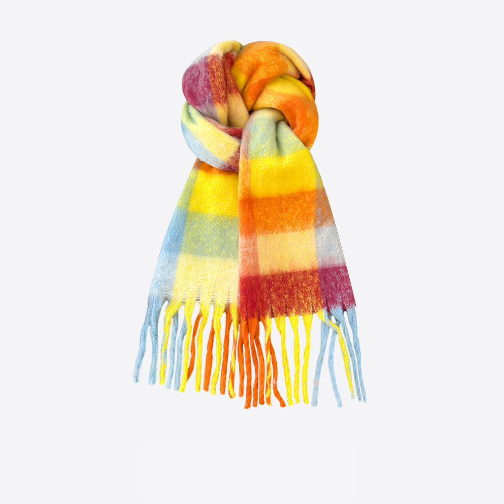 Rainbow Mohair Scarf - Soft & Warm Winter Accessory for Women & Men - Perfect for Cold Weather, Outdoor Activities & Fashion Styling
