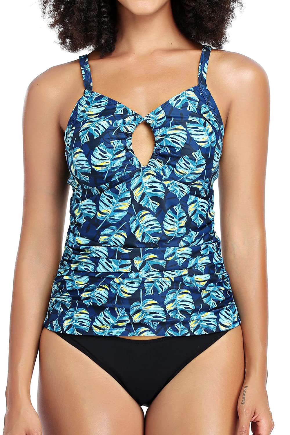 PERONA Women's Plus Size Tankini Top - Tummy Control Printed Swimwear for Women | Flattering Bathing Suit for Beach, Pool & Vacation
