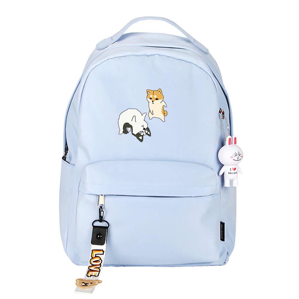 Doge Husky Shiba Inu Print Backpack for Women - Cute Kawaii Canvas School Bag, Travel Backpack for Teen Girls (12+ Years) | Perfect for School, College, Travel & Anime Conventions
