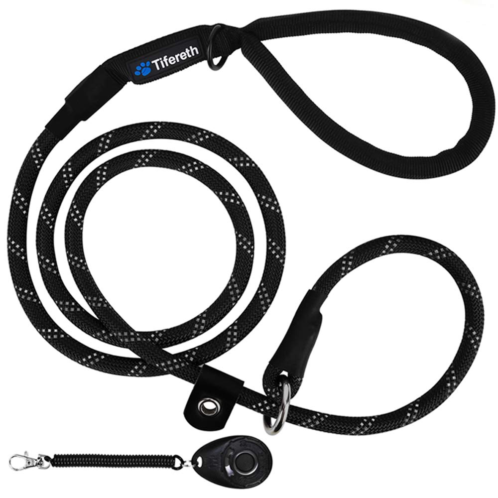 6FT Reflective Slip Lead Dog Leash - Heavy Duty Training Rope for Medium & Large Dogs, Strong Pull Resistance, Durable Climbing Rope Design - Perfect for Walking, Training & Outdoor Adventures