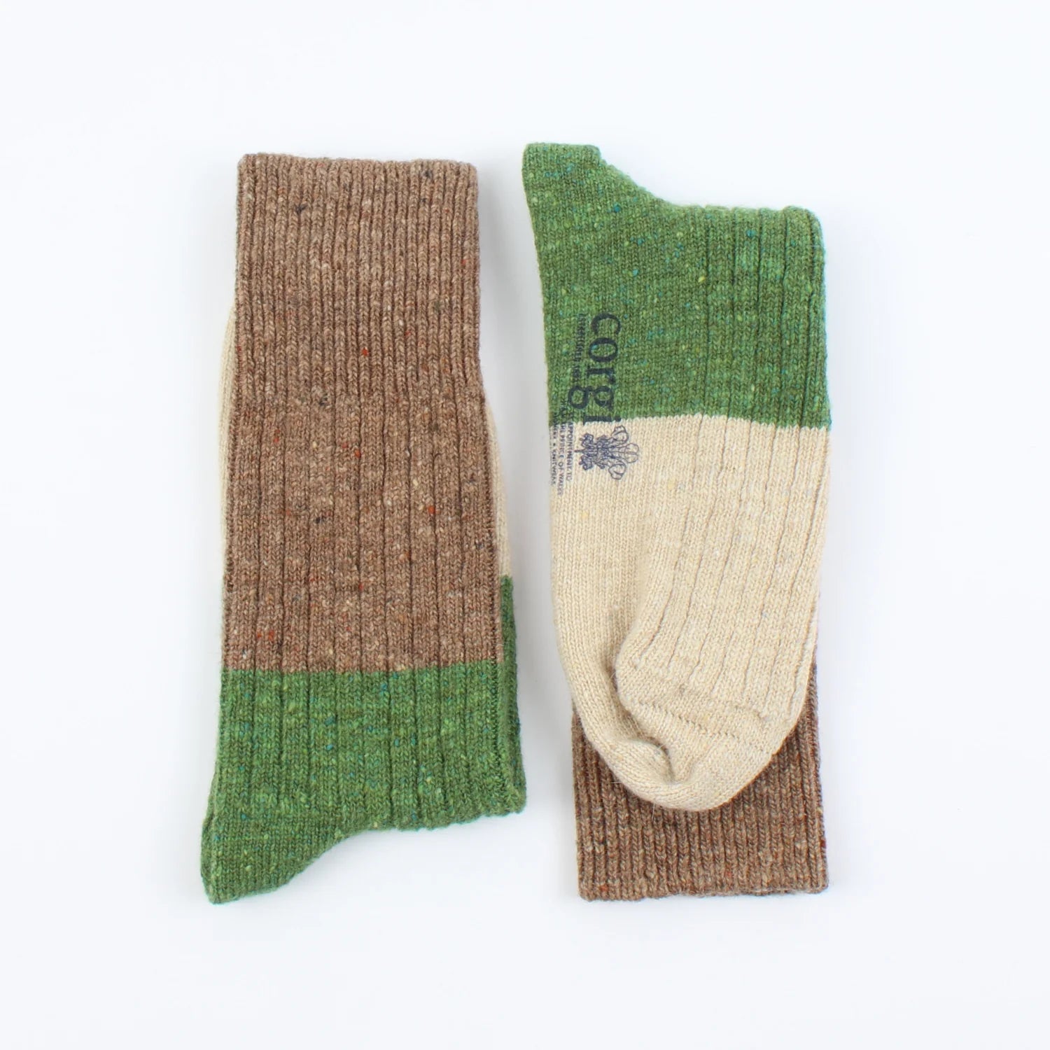 Men's Color Block Donegal Wool Socks - Warm Winter Hiking & Outdoor Socks for Men - Perfect for Cold Weather, Camping & Daily Wear