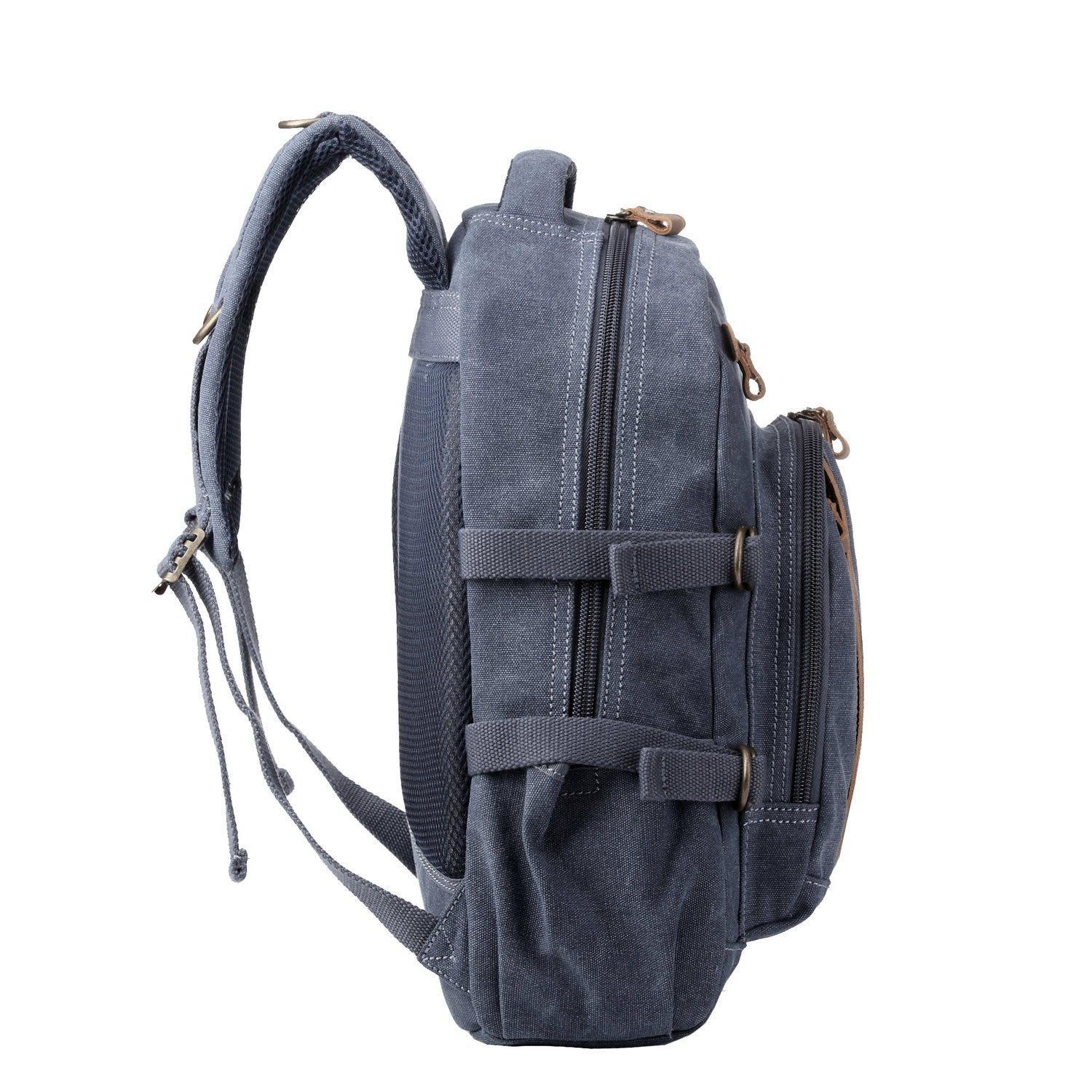 TRP0257 Troop London Classic Canvas Laptop Backpack - Large 15.6 Inch Waterproof Travel Backpack for Men & Women - Perfect for Work, School, College & Business Trips