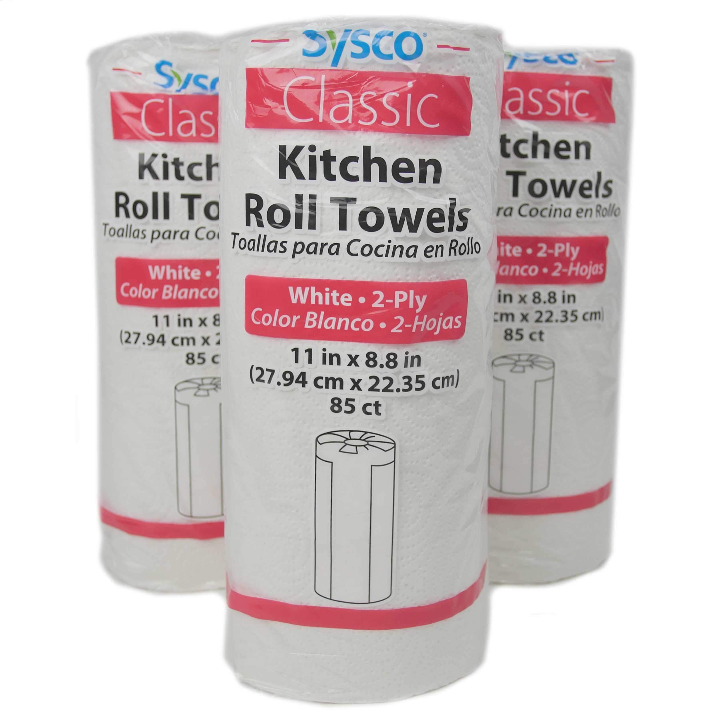 Jumbo Kitchen Paper Towel Roll 18 Pack - Super Absorbent & Strong 2-Ply - Sysco Classic for Home & Commercial Use - Perfect for Cleaning, Spills, and Food Prep