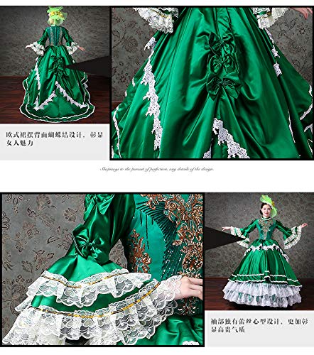 Victorian Renaissance Queen Costume for Women - Elegant Rococo Long Dress for Cosplay, Halloween & Historical Reenactment