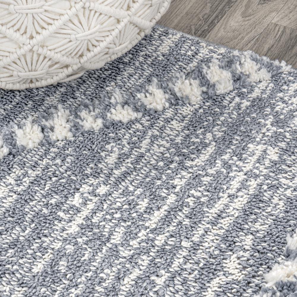 Stylish Sofie Moroccan Trellis High-Low Area Rug - Handmade Boho Chic Floor Covering for Living Room, Bedroom & Dining Room Decor