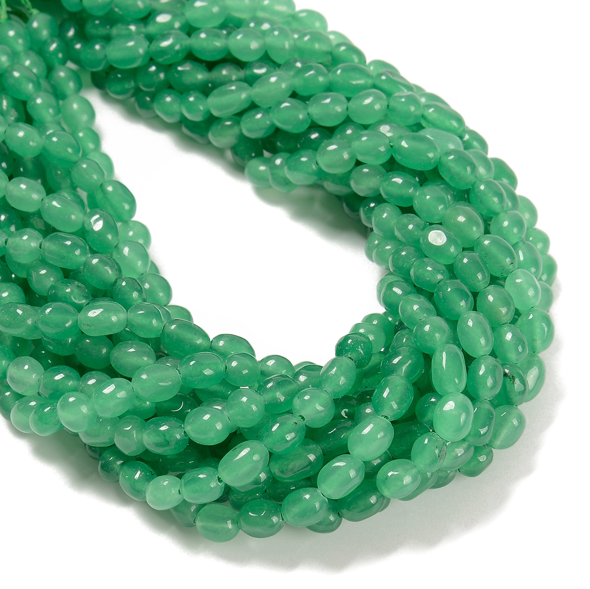 Dark Green Aventurine Dyed Jade Pebble Beads 6x8mm 9mm 15.5 Inch Strand for Jewelry Making, DIY Bracelets, Necklaces & Home Decor