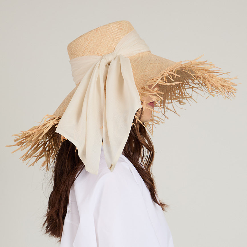Mirabel Raffia Wide Brim Sun Hat for Women - UV Protection Summer Beach Hat - Perfect for Vacation, Pool Party, and Outdoor Activities
