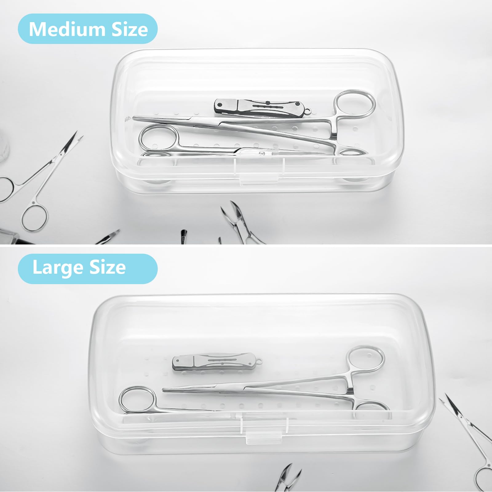 Professional Nail Tool Sterilizer Box - Clear Plastic UV Sterilization Tray for Tweezers, Eyelash Extensions & Nail Implements - Hygienic Storage Organizer for Salons, Spas & Home Manicure Use
