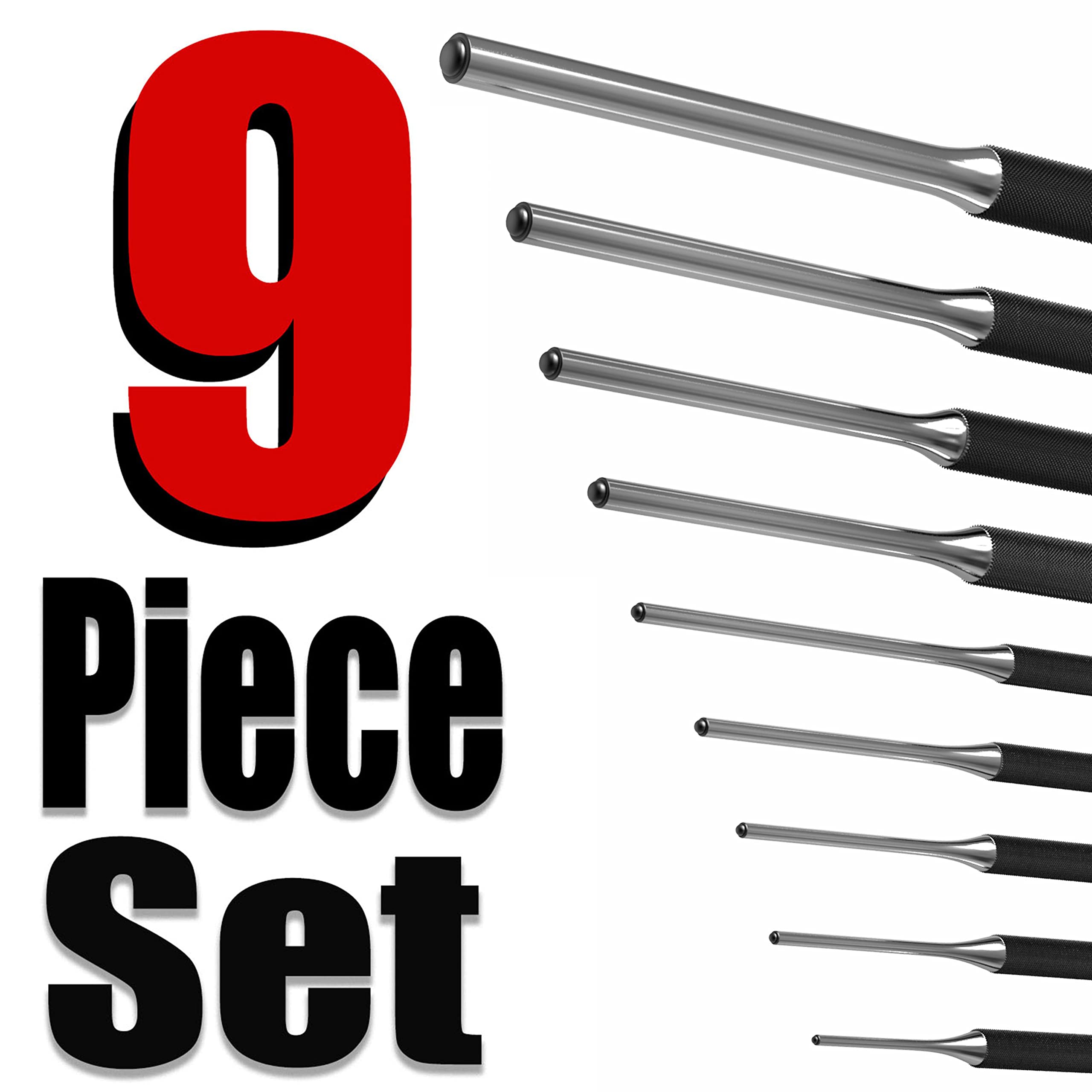 9-Piece Roll Pin Punch Set - Professional Craftsman Tool Kit for Gunsmithing, Watch Repair & Firing Pin Removal | Includes Durable Tool Pouch | Perfect for DIY Projects, Firearm Maintenance & Jewelry Making
