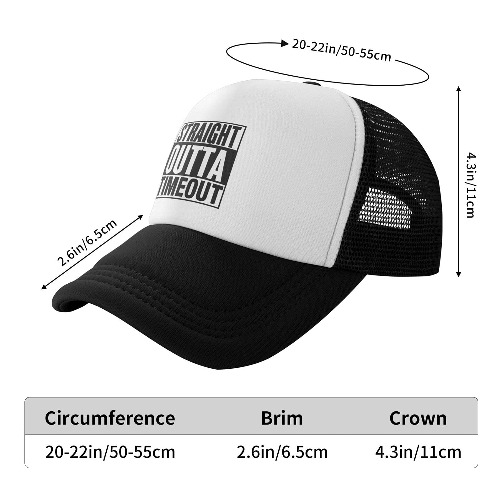 Waldeal Boys Adjustable Snapback Trucker Hat - Straight Outta Timeout Baseball Cap for Toddlers (Black) - Perfect for Outdoor Play, Sports, and Casual Wear