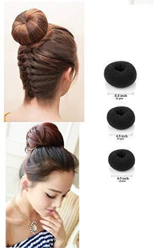 APOEM Donut Bun Maker Hair Volumizer - Black Hair Donut for Women | Perfect for Updos, Ponytails & Special Occasions