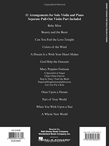 Disney Songs for Solo Violin & Piano - Sheet Music Book for Beginners & Intermediate Players | Perfect for Recitals, Weddings & Disney-Themed Performances