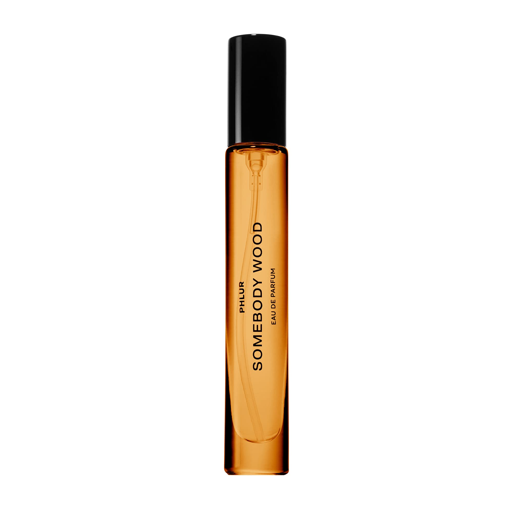 PHLUR Somebody Wood Eau de Parfum Travel Size (9.5mL) - Unisex Spicy Woody Perfume with Bergamot, Lemon, Cedarwood, Sandalwood, Musk & Vanilla - Perfect for Daily Wear, Date Nights & Travel