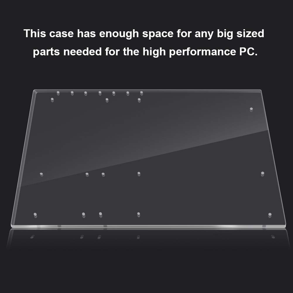 Sutinna Open Frame Transparent Acrylic Computer Case - 4mm DIY ATX Motherboard Stand with Excellent Heat Dissipation | Perfect for Gaming PC Builds, Home Office Workstations & Tech Enthusiast Projects