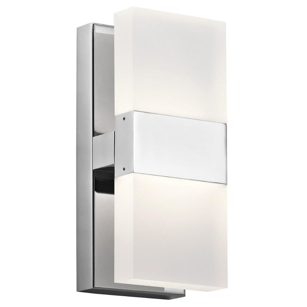 Elan 83850 Haiden 2-Light LED Wall Sconce - 10W Chrome Finish - Perfect for Bedroom, Hallway & Living Room Lighting