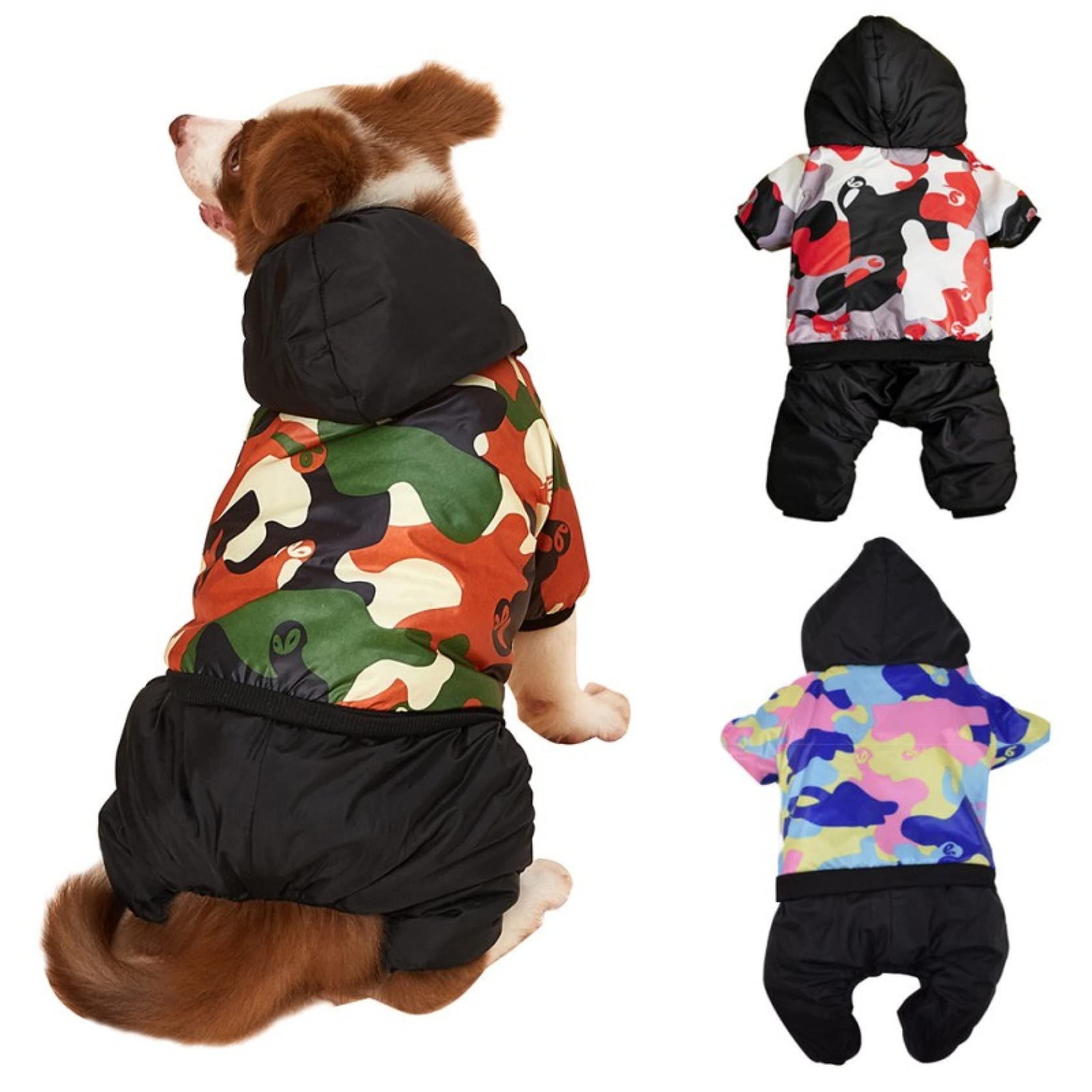 Winter Warm Windproof Thickened Camouflage Dog Hoodie & Jumpsuit - Cozy Pet Overalls for Small Dogs | Perfect for Outdoor Walks, Cold Weather & Adventure