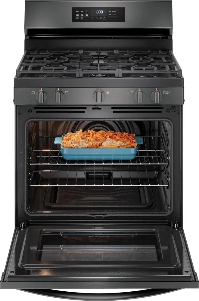 Frigidaire FCRG3083AD 30 Inch Gas Range with Air Fryer - Black Stainless Steel | Perfect for Home Kitchens & Air Frying Meals