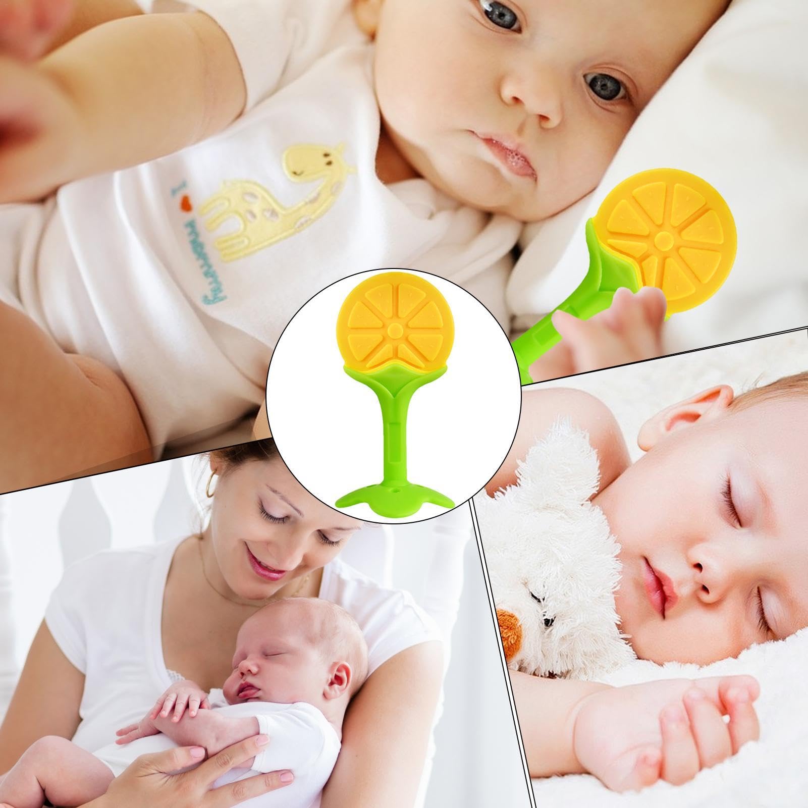 Soft Silicone Fruit Teether Toy for Babies & Toddlers - Sensory Teething Relief, Soothing Chew Toy for Teething Pain | Perfect for On-the-Go, Daycare & Developmental Play
