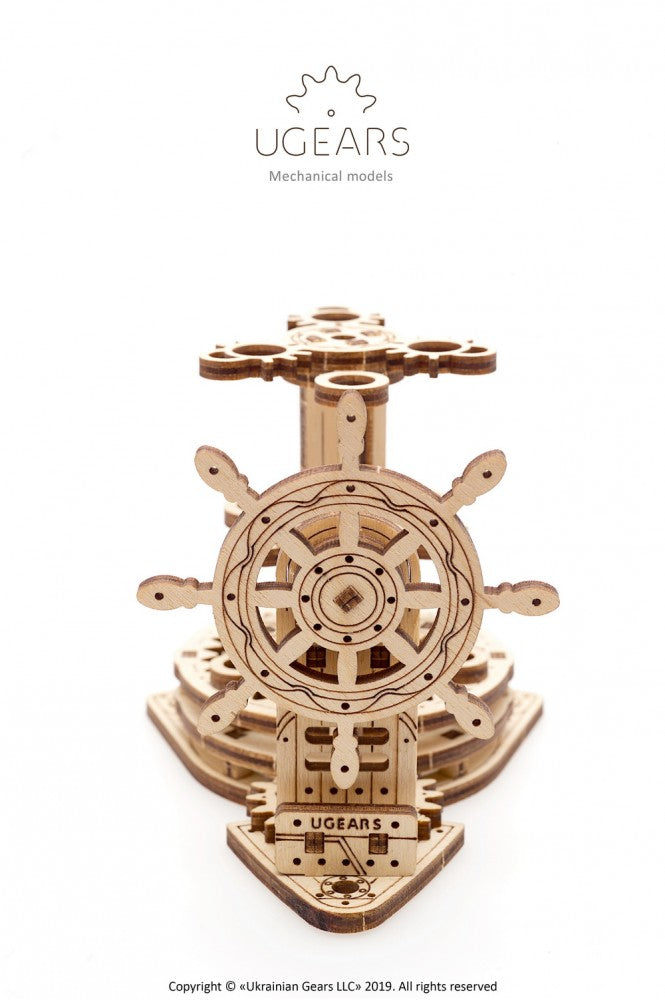 UGears Wooden Wheel Organizer & Pen Holder - 3D Puzzle Mechanical Desk Organizer for Office, School, Workshop | Perfect for Pencils, Markers, Tools Storage & DIY Gift Idea