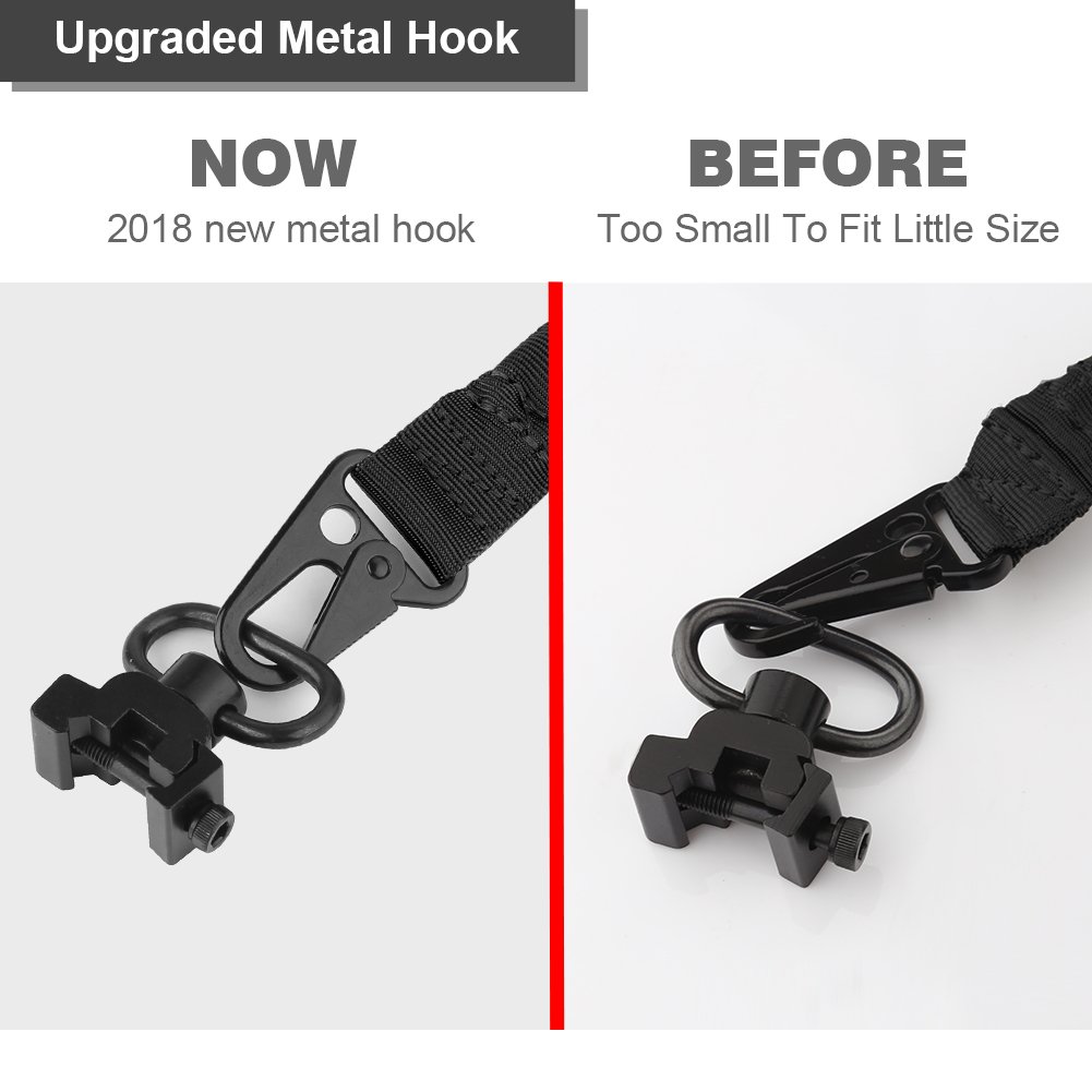 Accmor 2-Point Extra Long Rifle Sling - Adjustable Two-Point Traditional Gun Sling with Heavy-Duty Metal Hooks for Hunting, Shooting & Outdoor Sports | Perfect for Hunting Rifles, Shotguns & Tactical Firearms